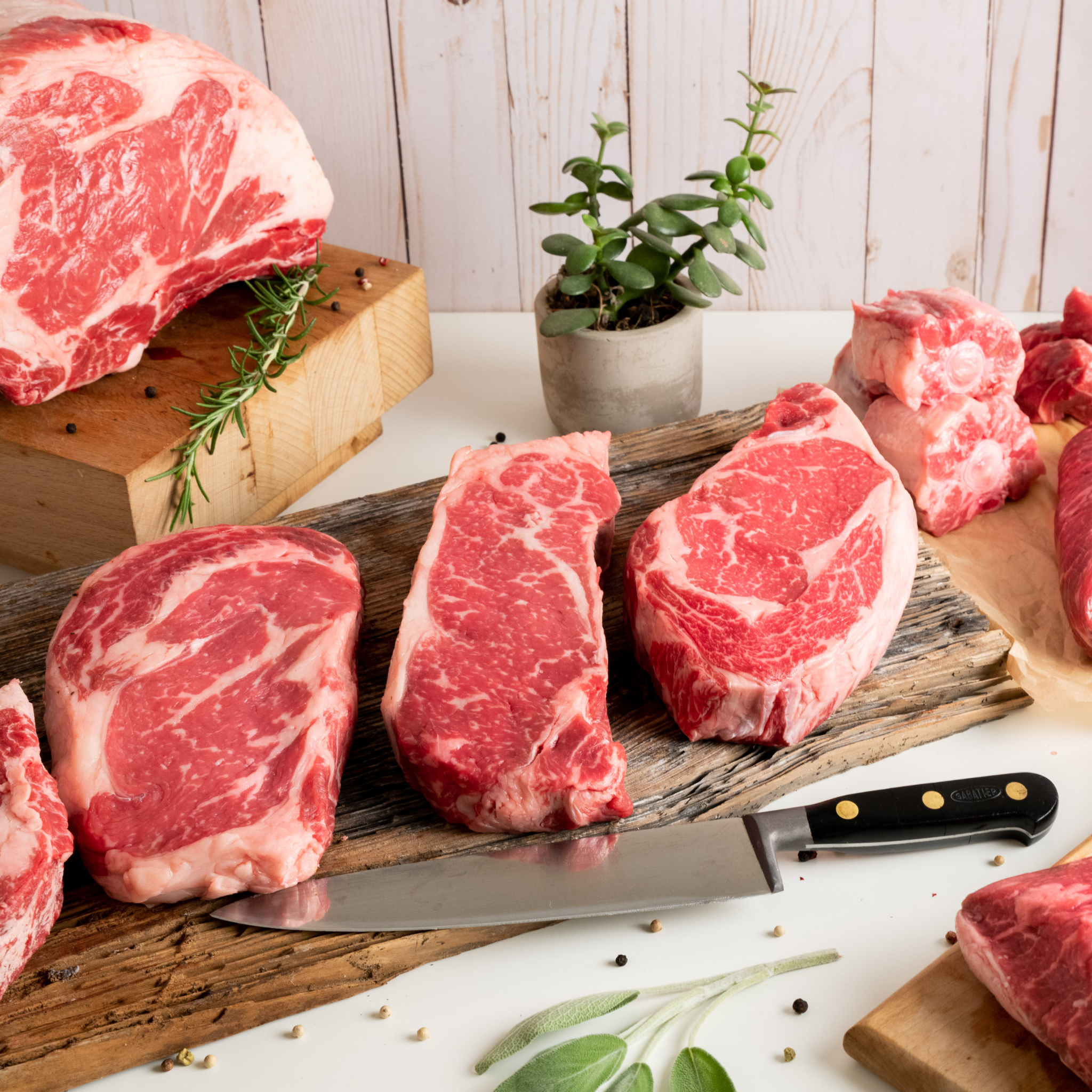 A full side of ranch-raised beef from Whole Cow, representing a half cow